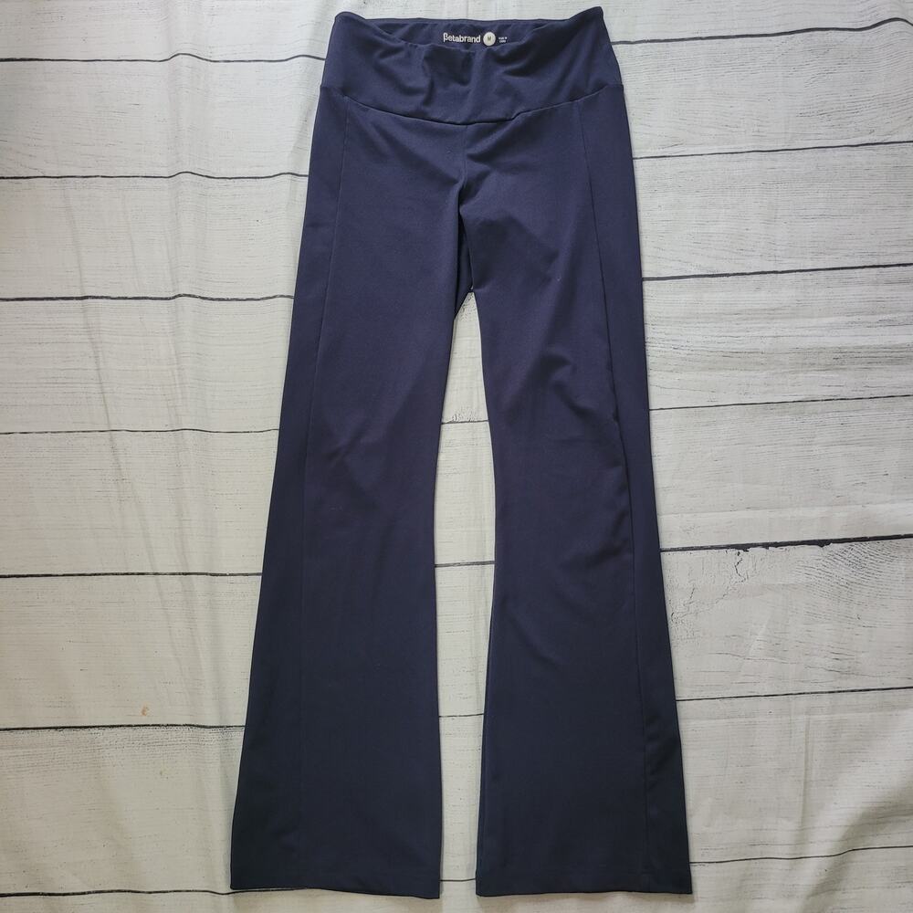 BetaBrand Size M Yoga Pants Bootcut Pull On Navy Casual Comfortable Flattering